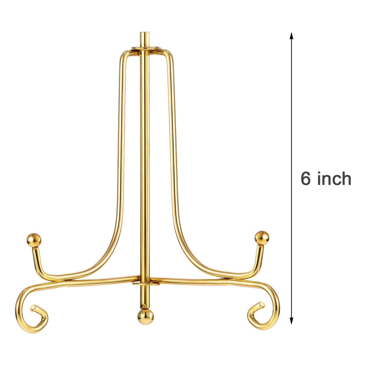 Gold iron plate display stand 6 inch for photos