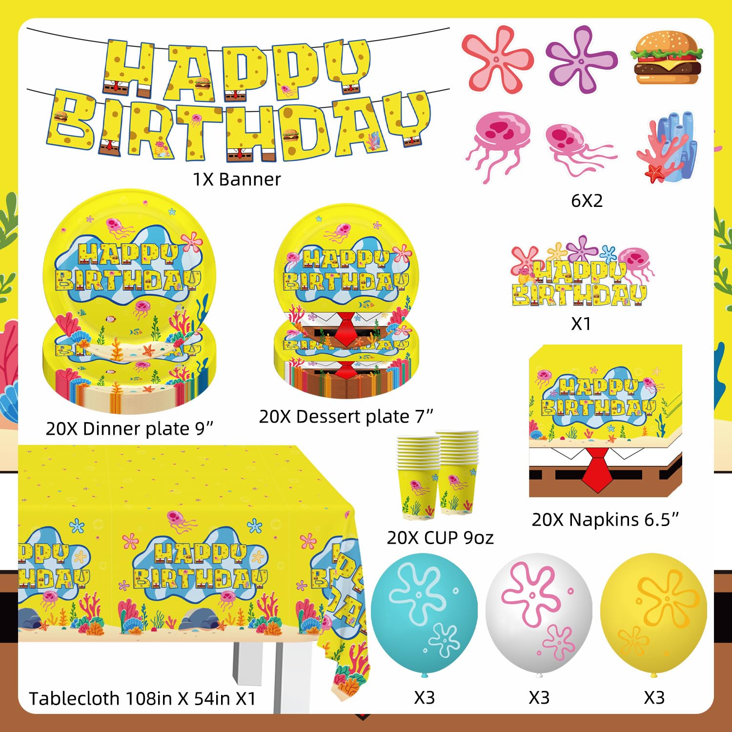 Yellow plates 9 inch and 7 inch dessert plates ready for party