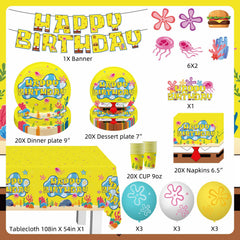 Yellow plates 9 inch and 7 inch dessert plates ready for party