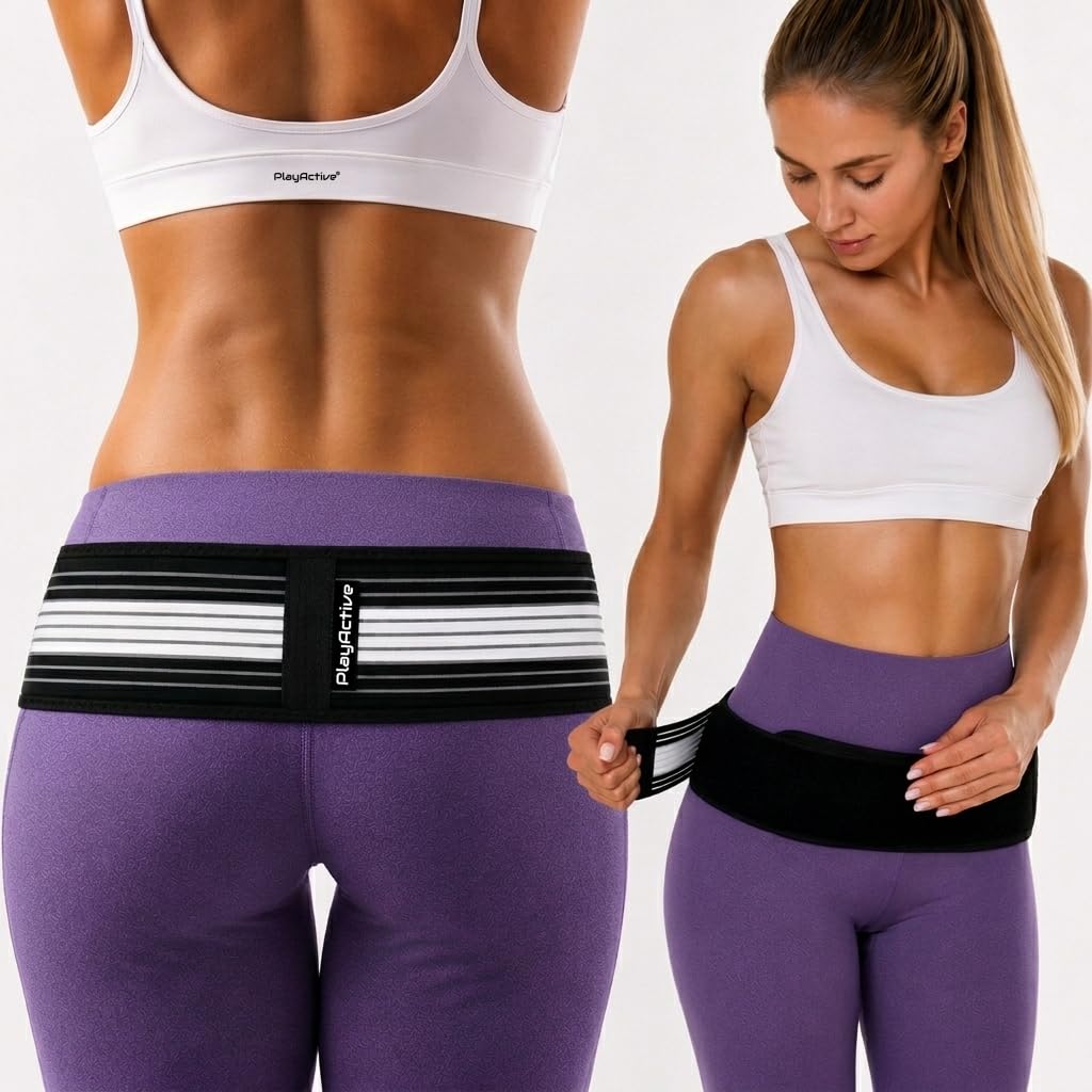 PlayActive Sacroiliac SI Joint Hip Belt Regular size 32-47 inch hip circumference