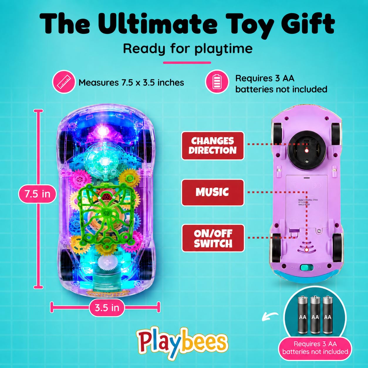 Playbees light up car with cheerful music