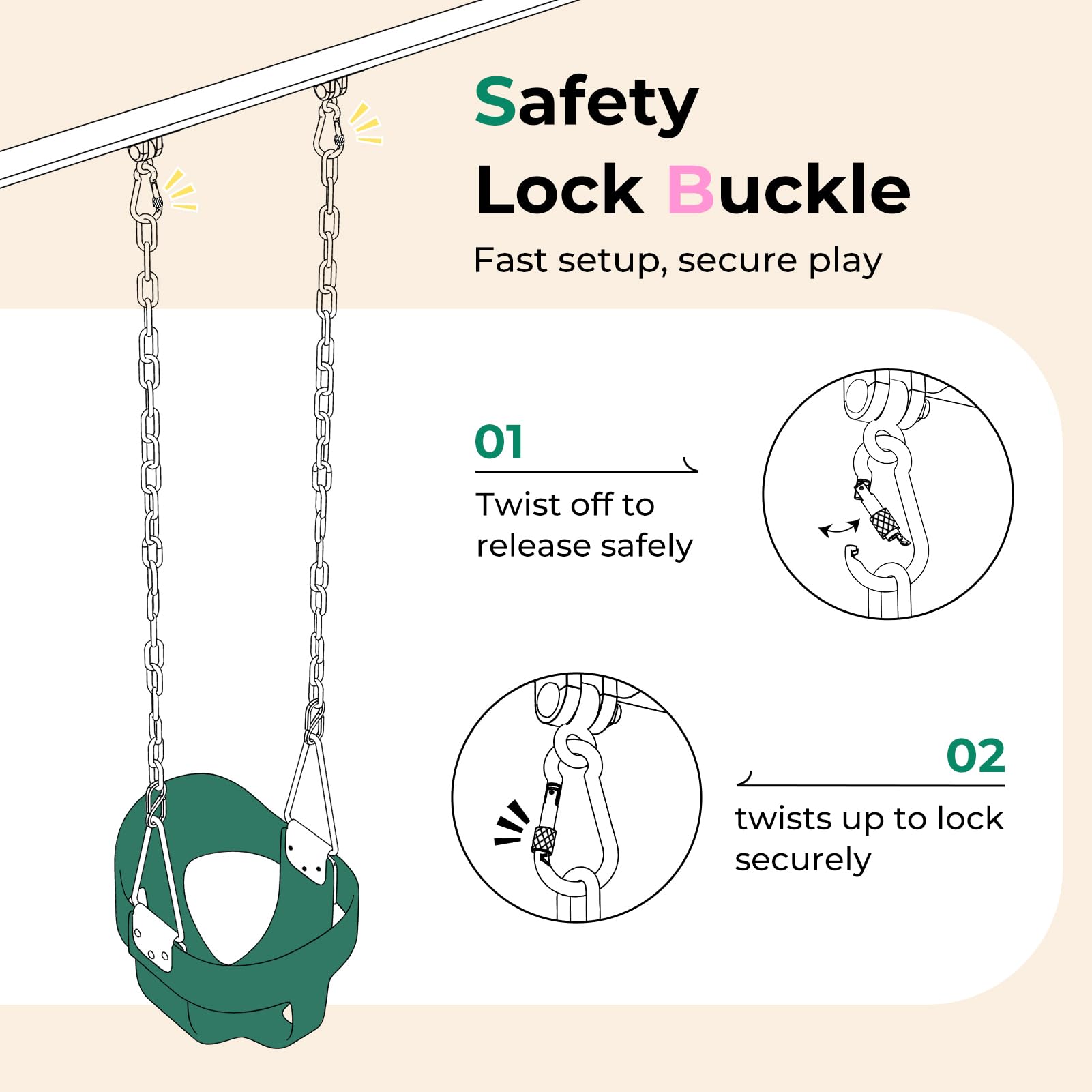 Gift-ready outdoor toddler swing for families
