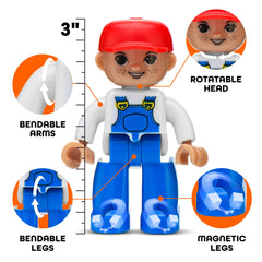 15 piece multicultural community figures for magnetic tiles