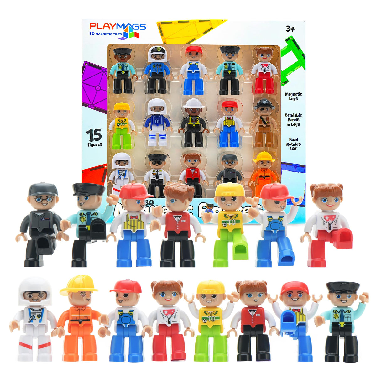 Playmags large magnetic figures 3 inch playpeople