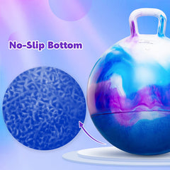 Hopper ball inflates with included hand pump