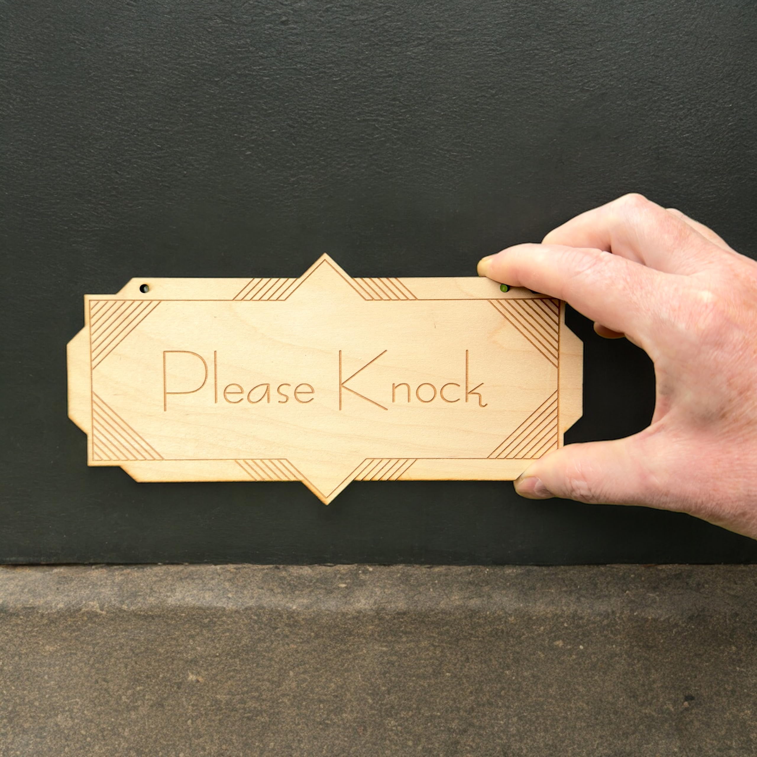 Sign Please Knock wooden sign for entryway 4x8