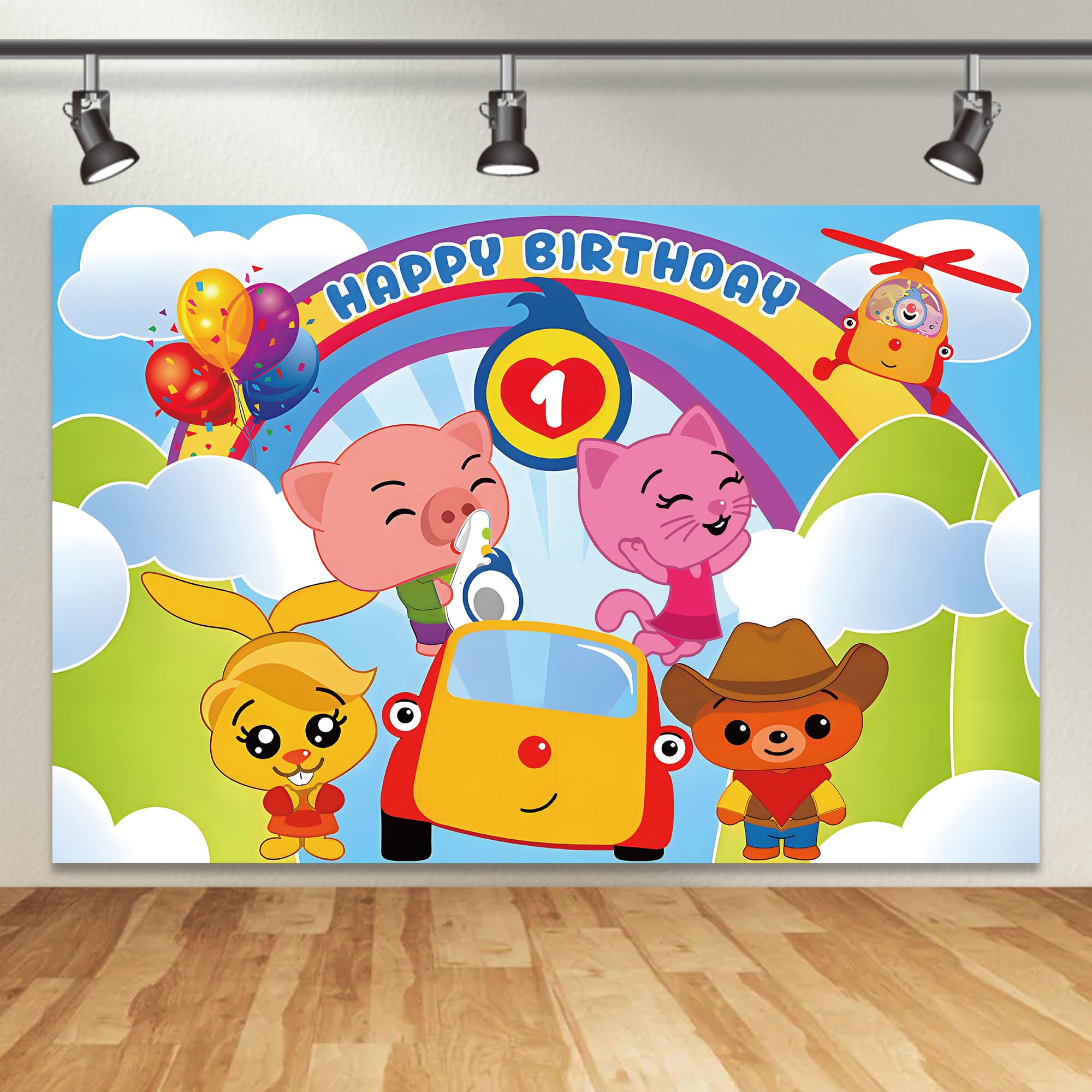 Backdrop vibrant design from Plim Plim Birthday Party Decorations Kit
