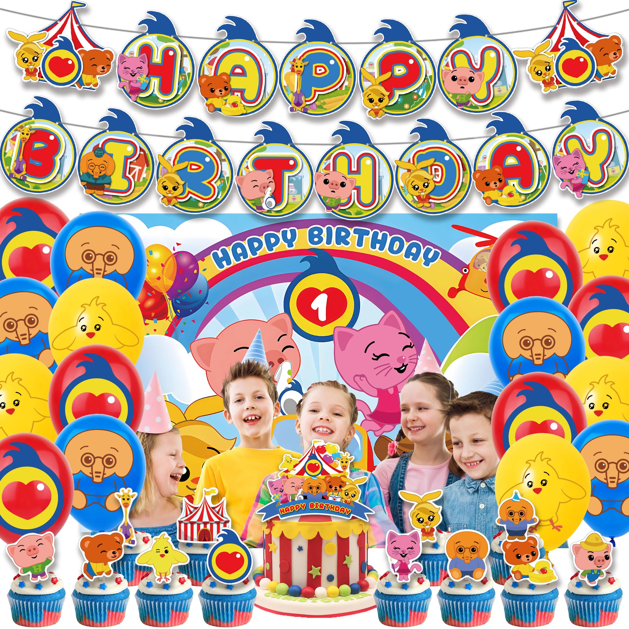 Plim Plim Birthday Party Decorations Kit banner