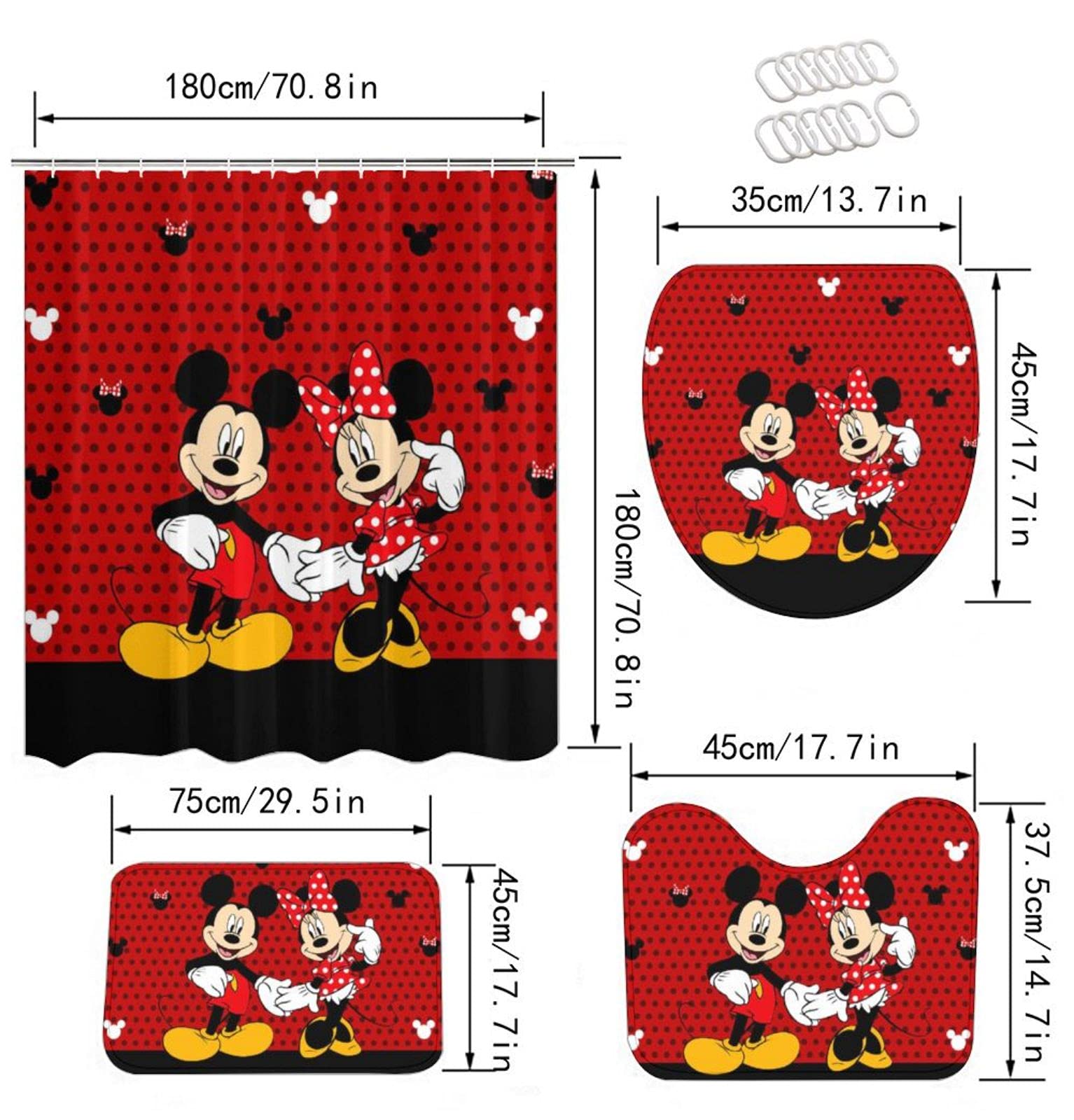 Bath mat size 29.5 x 17.7 inches PLMZUOK set