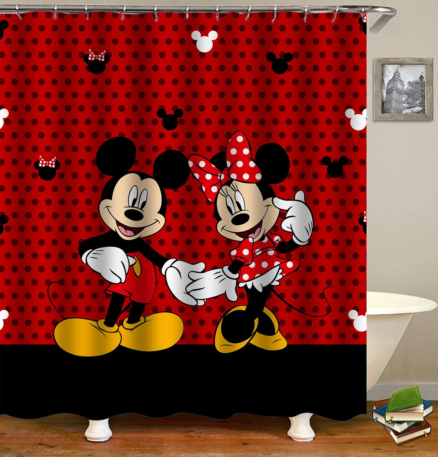 Toilet lid cover from PLMZUOK shower curtain set