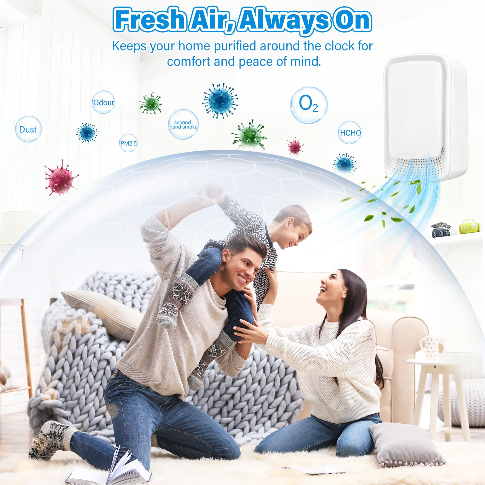 Kitchen use four-pack plug-in ionic air purifier