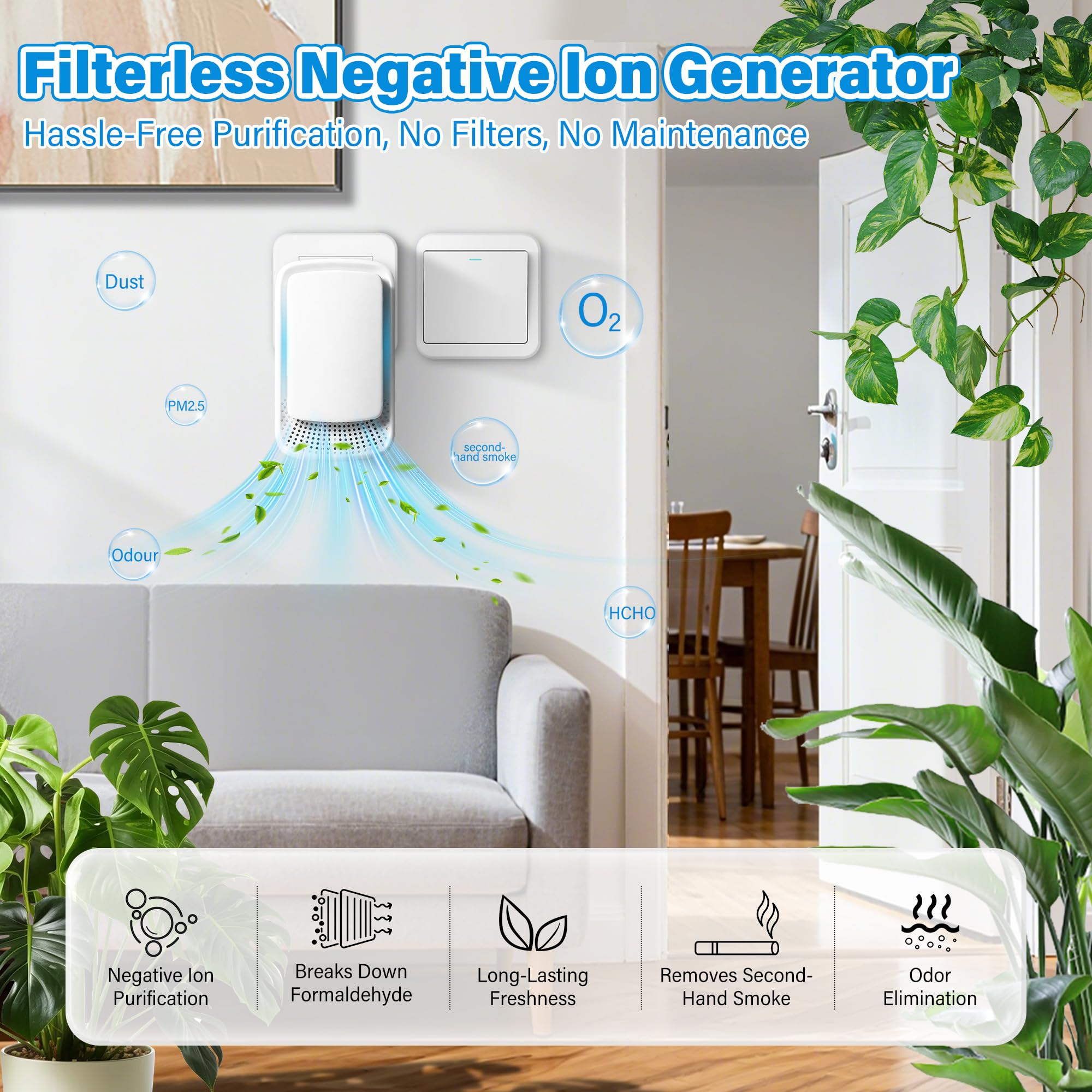 Office use four-pack plug-in ionic air purifier