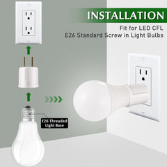 Plug-in light socket adapter plugged into outlet