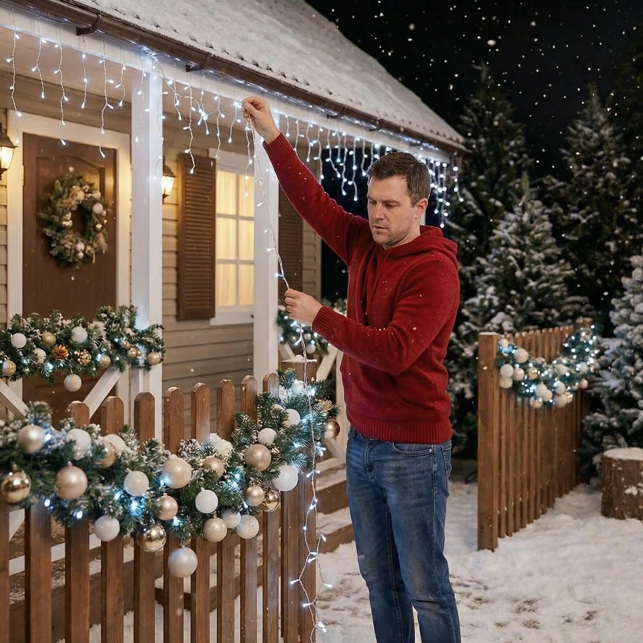 Plug-in string lights for room and outdoor decor