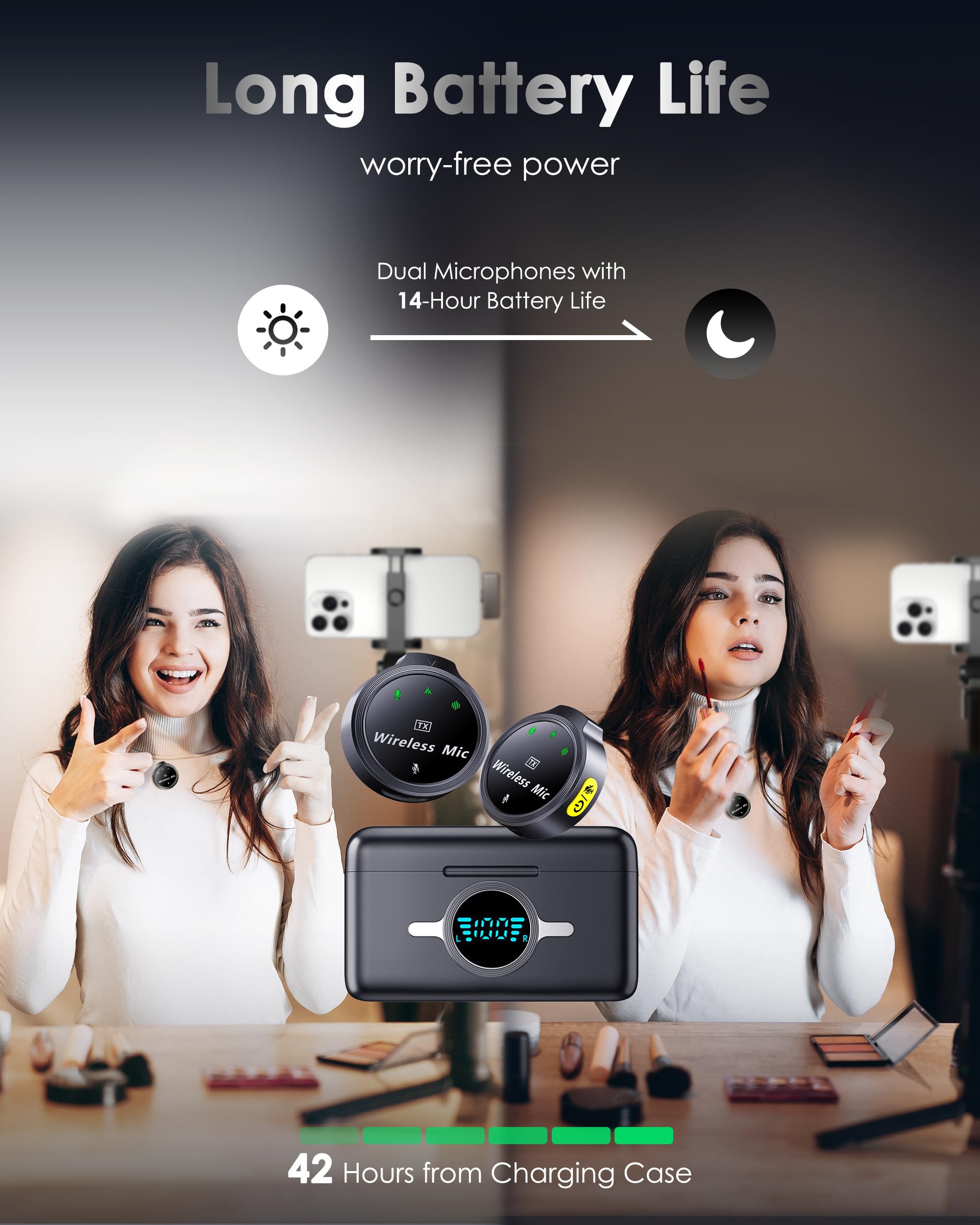 Clip-on wireless lavalier microphone with magnetic attachment image