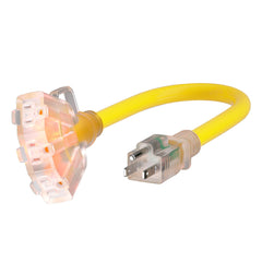 PlugSaf 1 ft 12 gauge extension cord yellow jacket