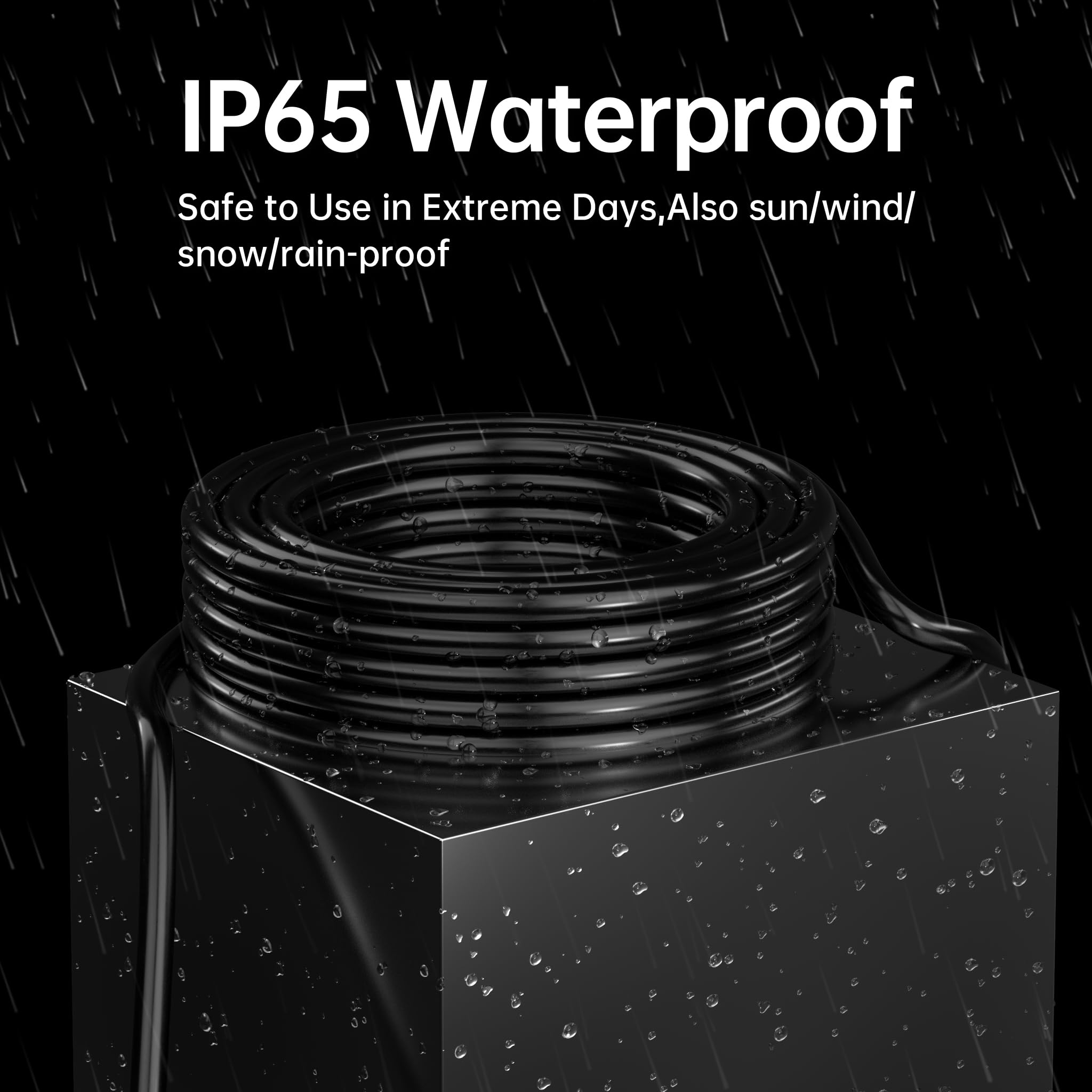 Indoor and outdoor use 3 ft extension cord with 16 AWG PlugSaf Black