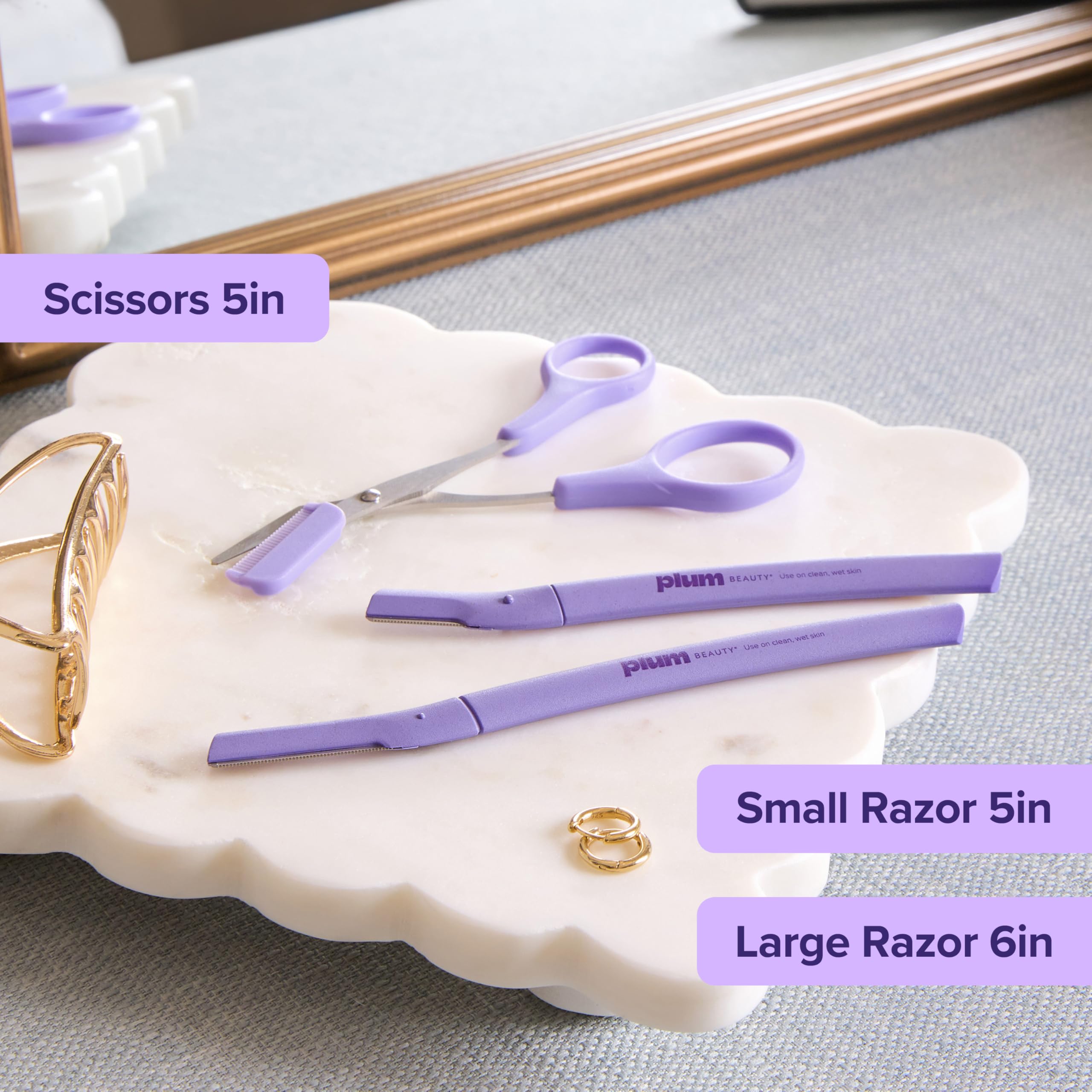 All components laid out Plum Beauty Eyebrow Shaping Set including brush