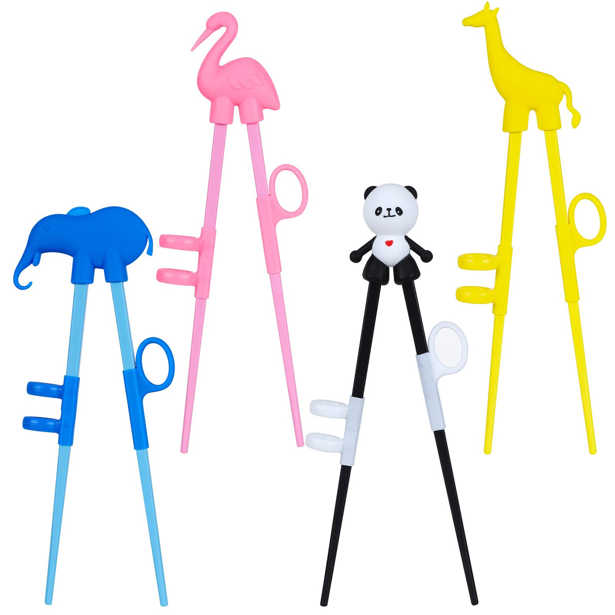 Plum Garden 4 pcs kid chopsticks with animal toppers