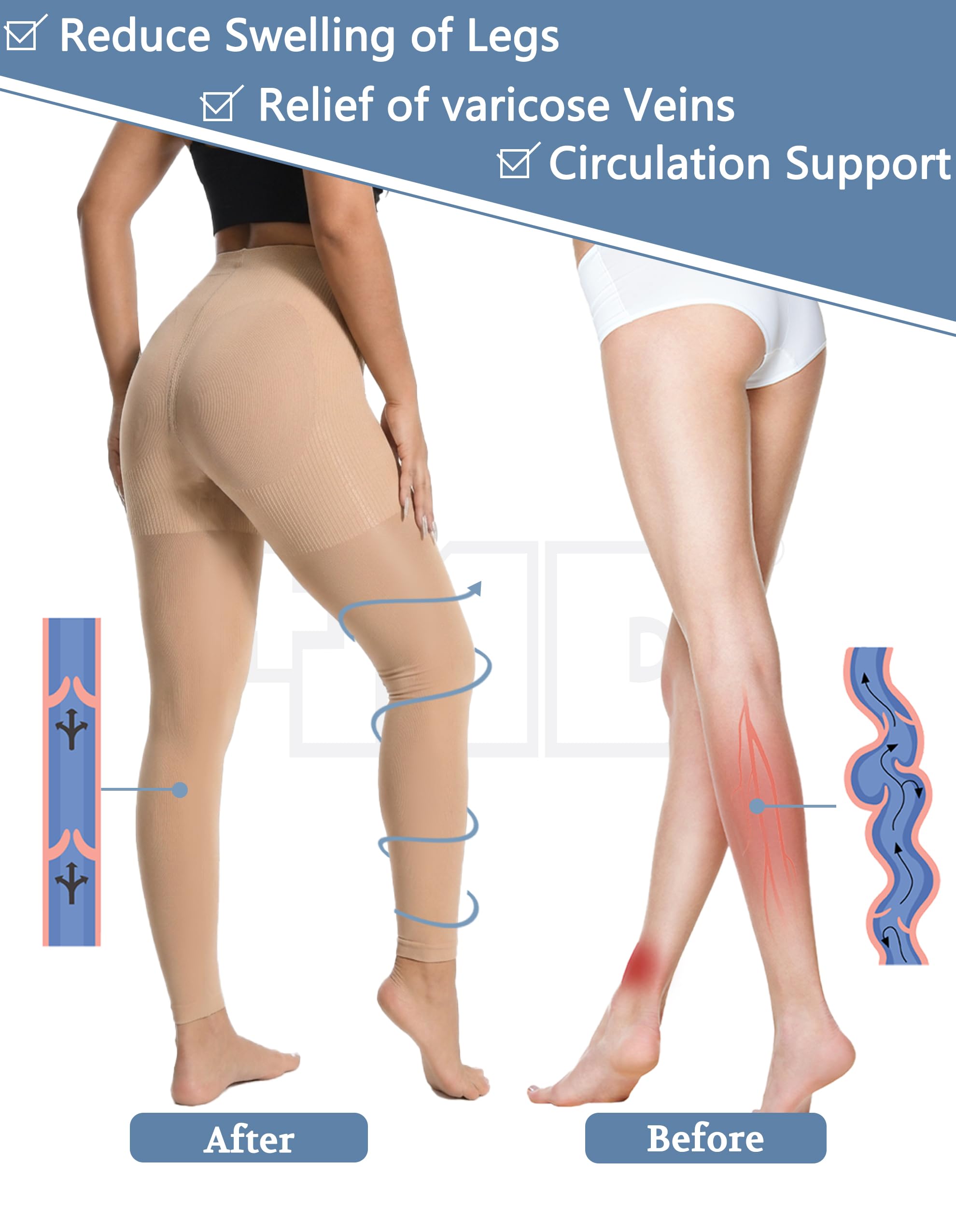 Plus MD 15-20mmhg pantyhose women nude s/m product image close-up