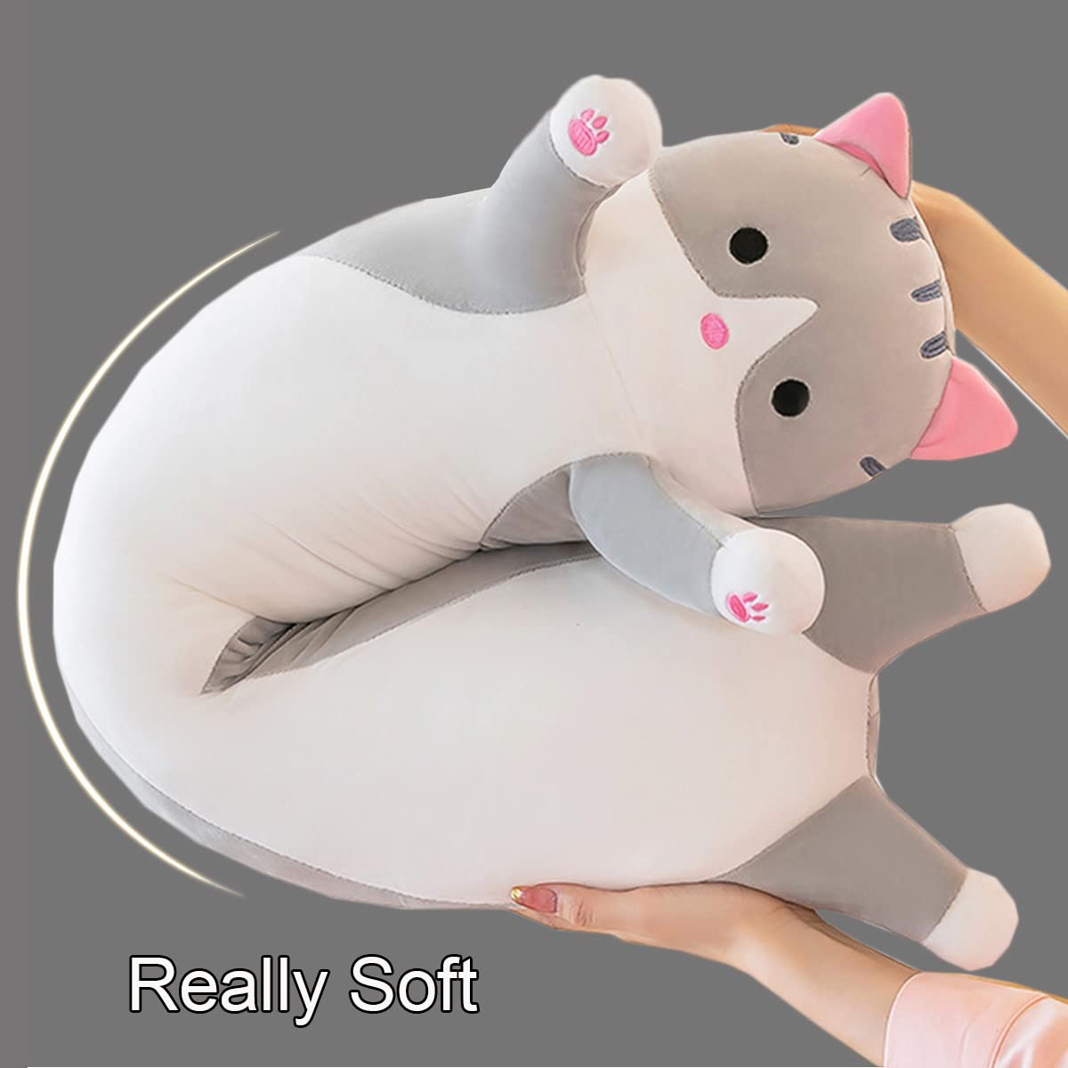 Ultra-soft plush cat cushion for hugging