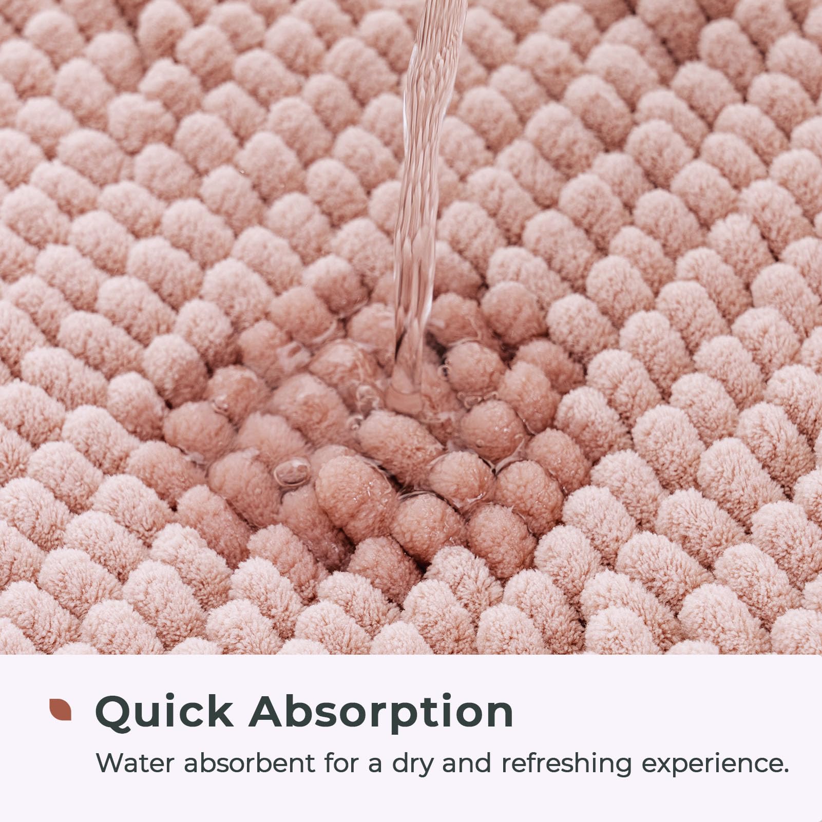 Soft fluffy chenille bathroom mat for bathroom floor and tub