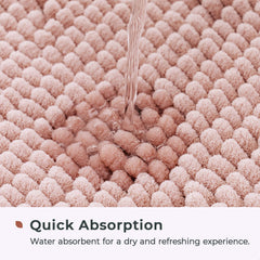 Soft fluffy chenille bathroom mat for bathroom floor and tub