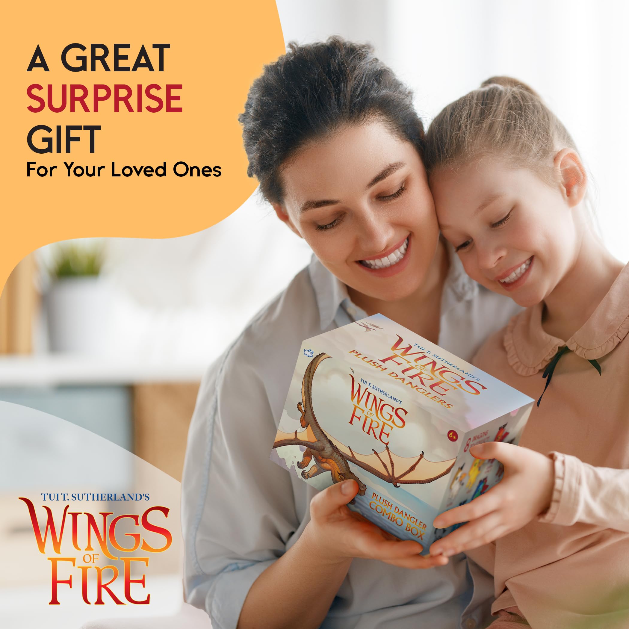 Wings of Fire plush dangler clip accessory with two dragons