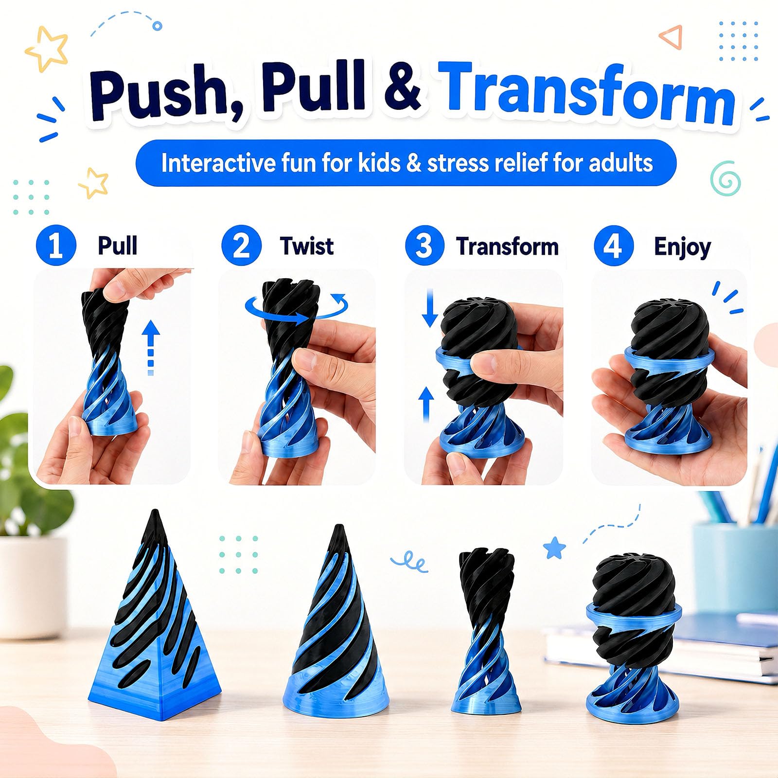 pocket-sized spiral cone fidget for travel