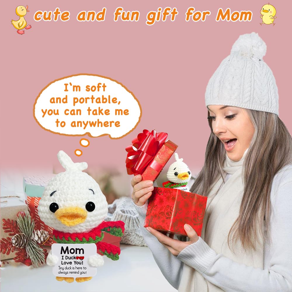 pocket sized knitted duck decor for mom