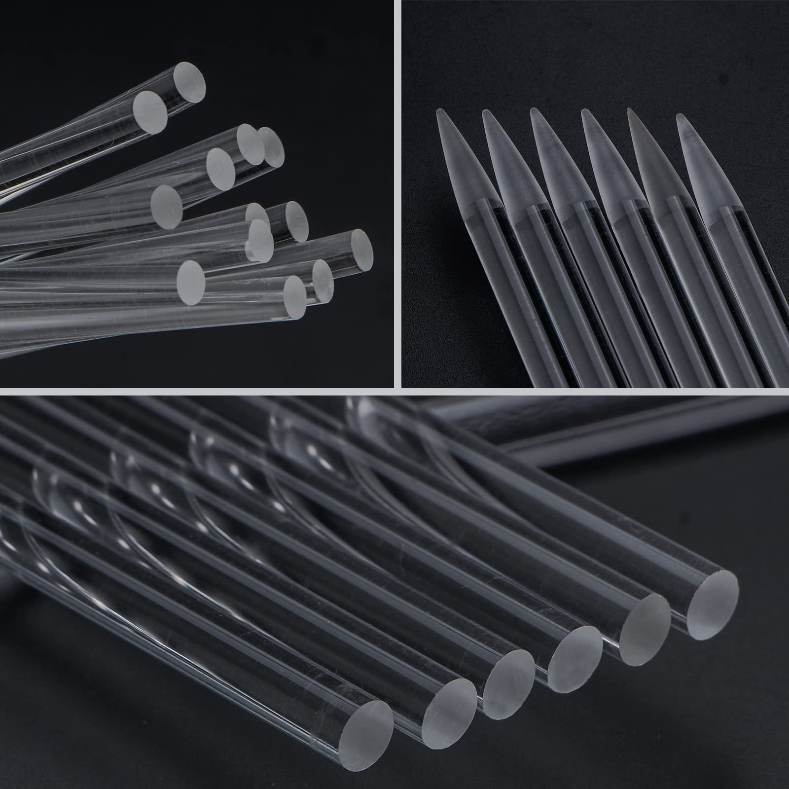 Pointed acrylic candy sticks for desserts and apples