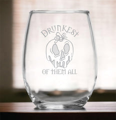 Evil Queen villain collection stemless glass 15 oz design