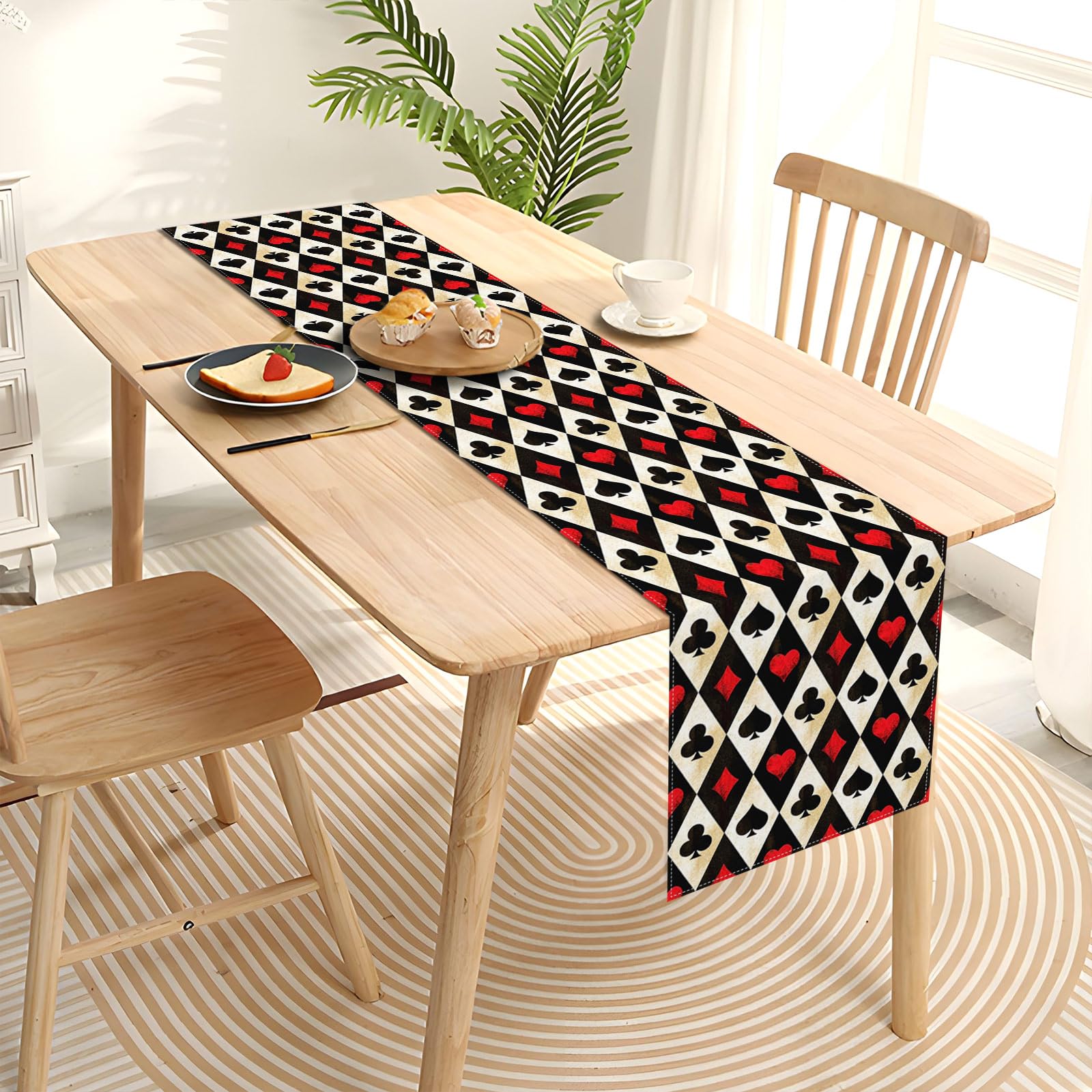 Heyfary polyester linen-like table runner close up