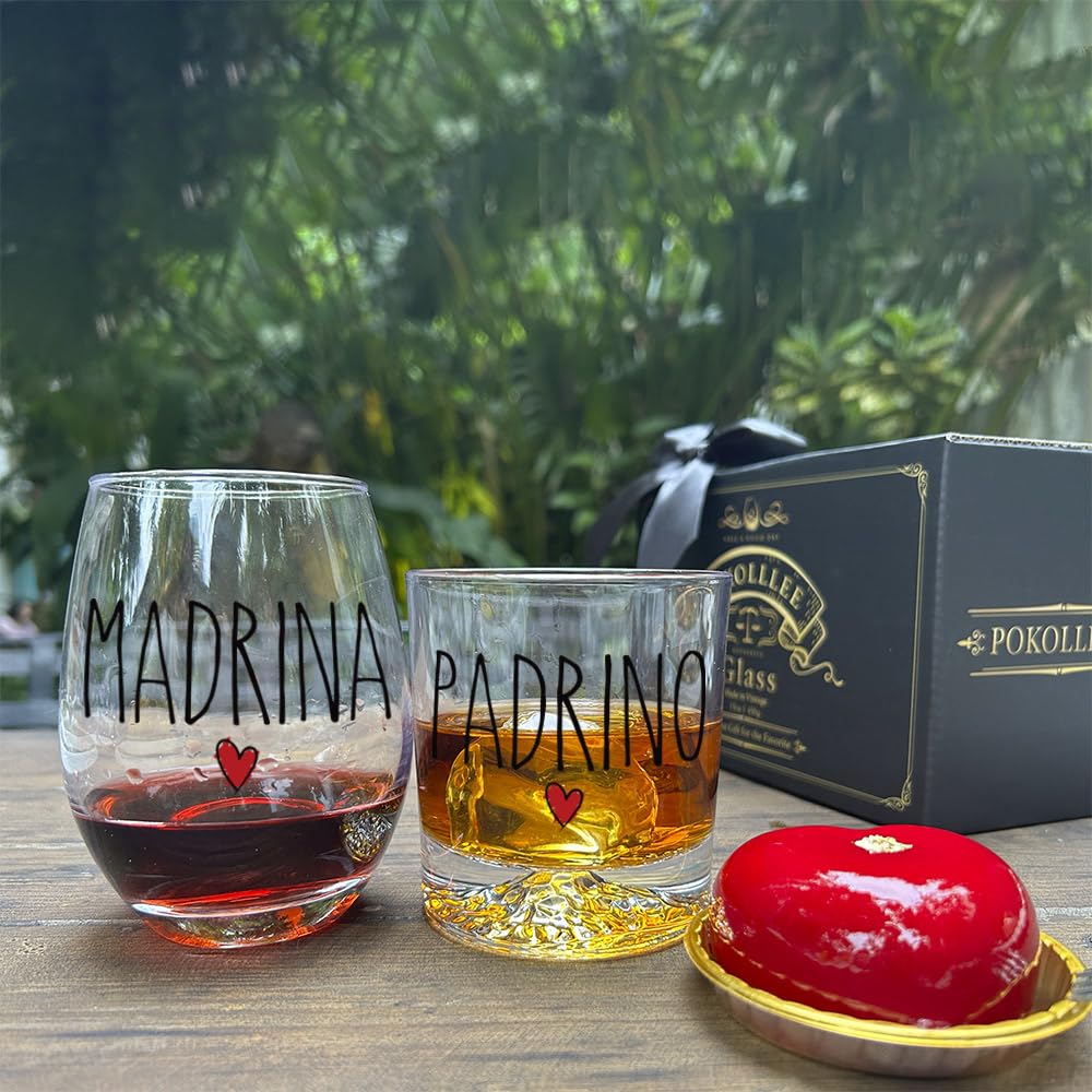 Pokolllee glass set for godparents in gift packaging