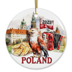 Poland destination icons collage ornament front view