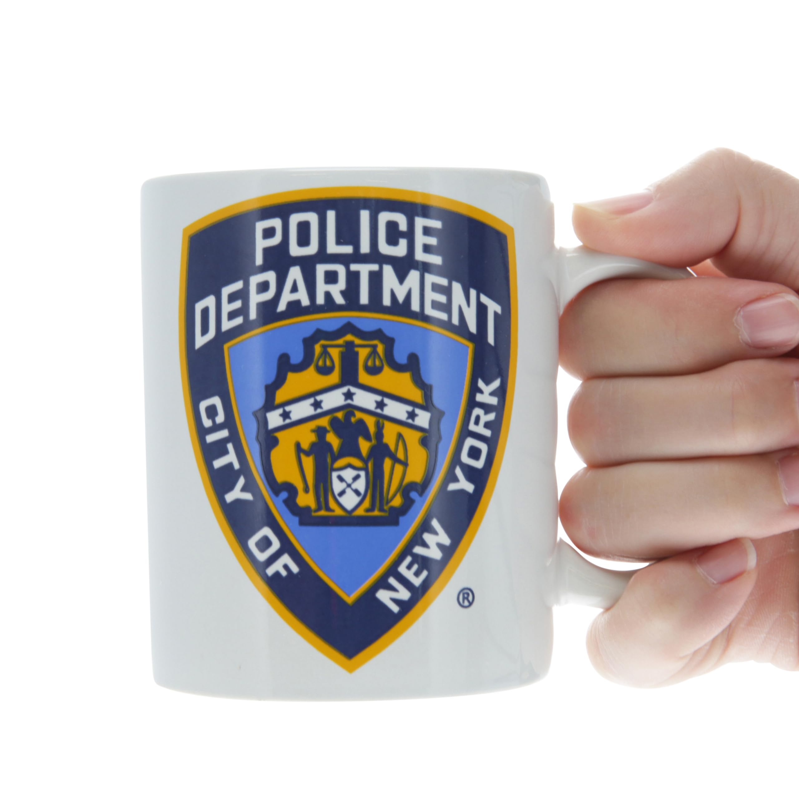 White ceramic mug for NYPD branding CCS