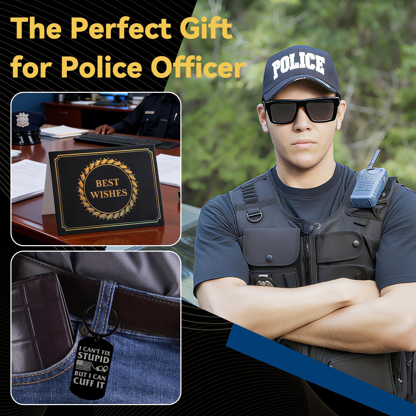 Police themed sunglasses included in gift set