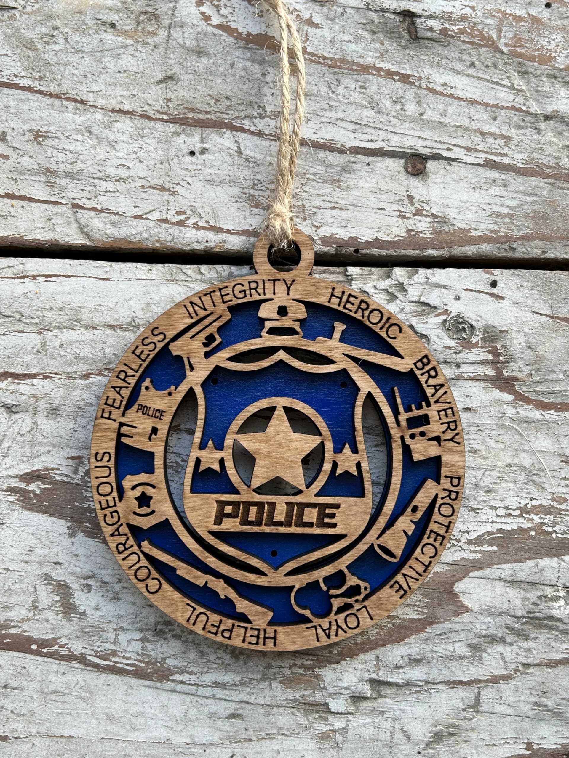 Policeman keepsake ornament with beads included