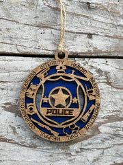Policeman keepsake ornament with beads included