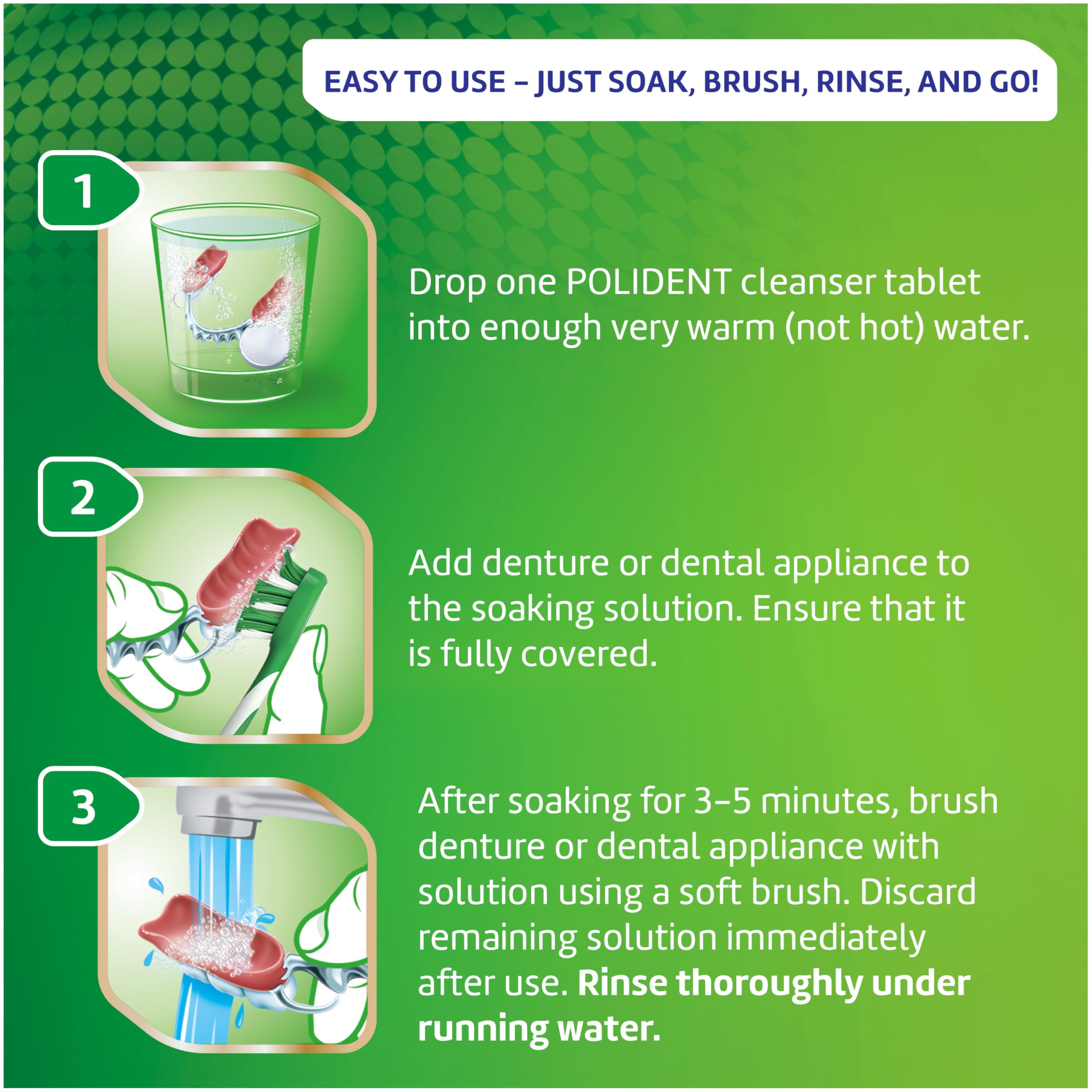 Polident denture and mouthguard tablet cleanser