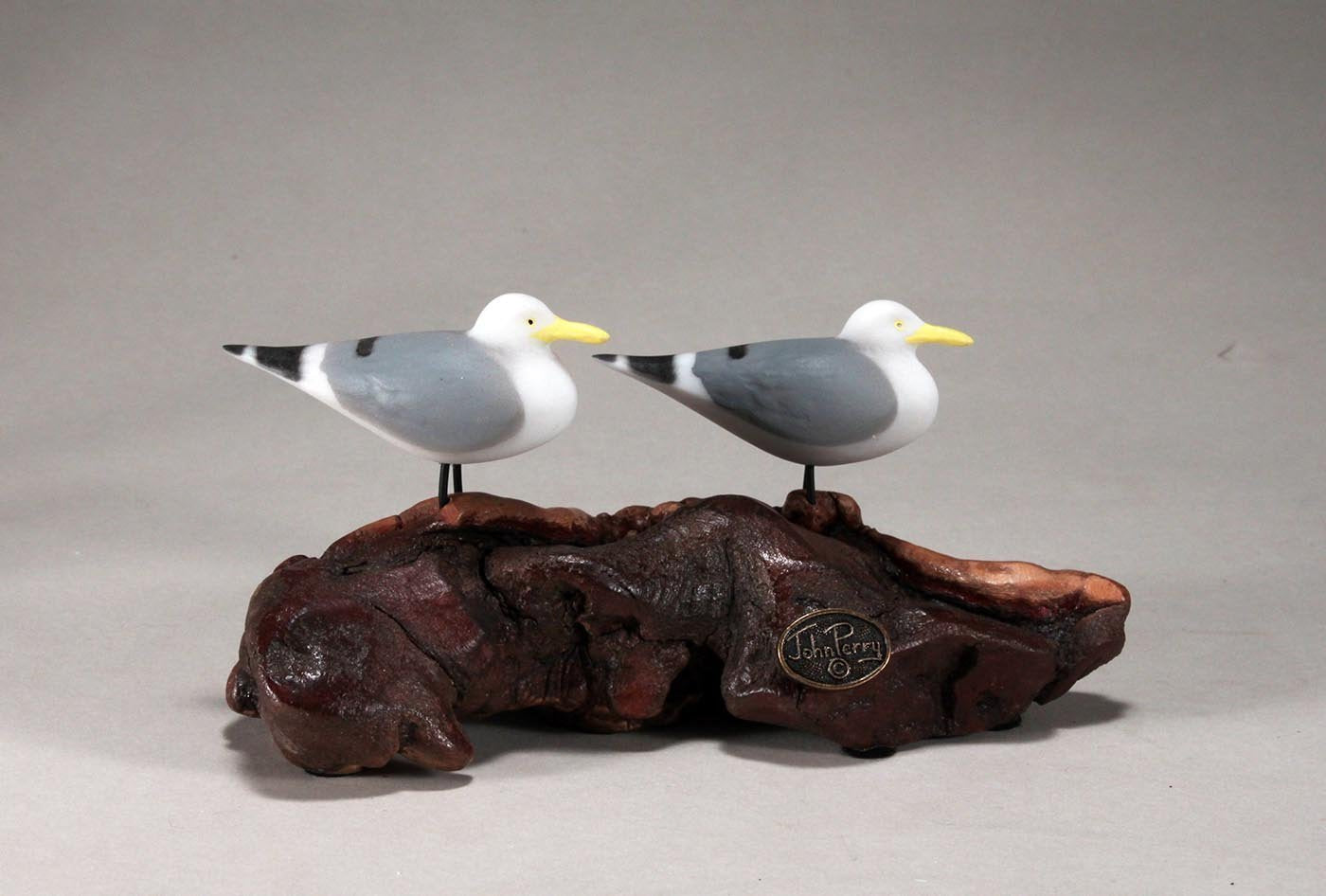 Signed Seagull Duo sculpture with Certificate of Authenticity