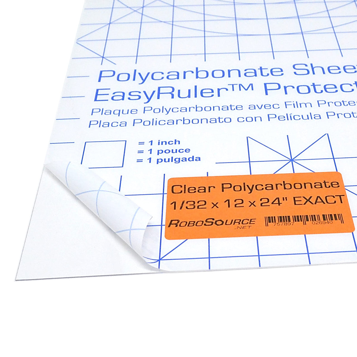 12x24 clear polycarbonate sheet 1/32 inch thick