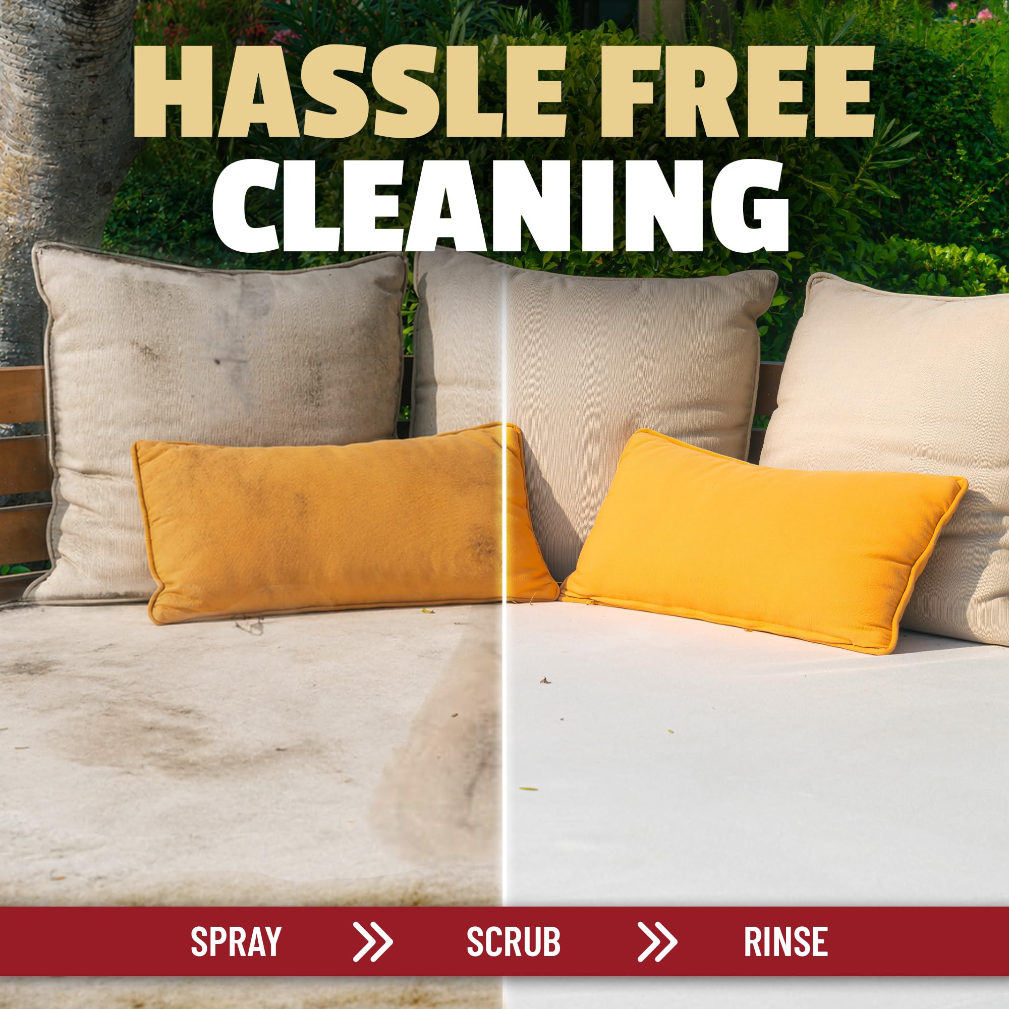 Acrylic fabric cleaner for outdoor furniture surfaces