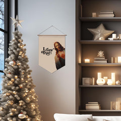 Polyester fabric wall banner for Christmas decor