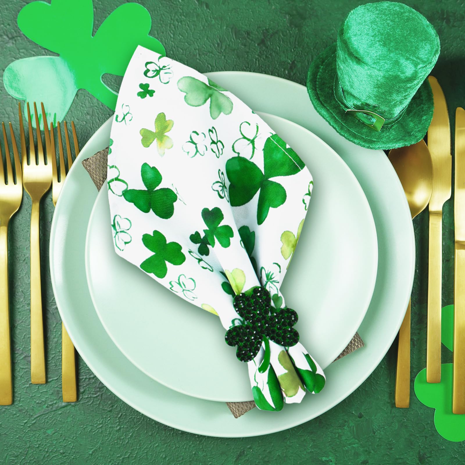 Green shamrock napkins suitable for everyday spring dining
