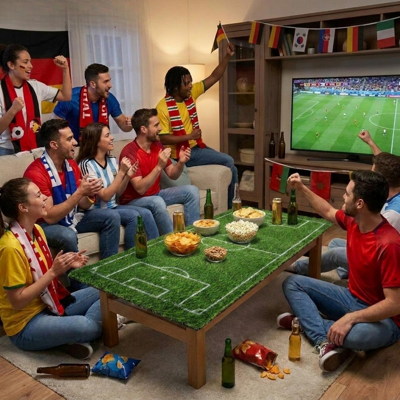59x24 inch oversized soccer table runner for gatherings