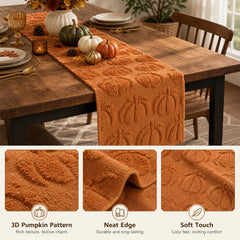 13x72 inch fall runner placed on a 4-6 seater dining table