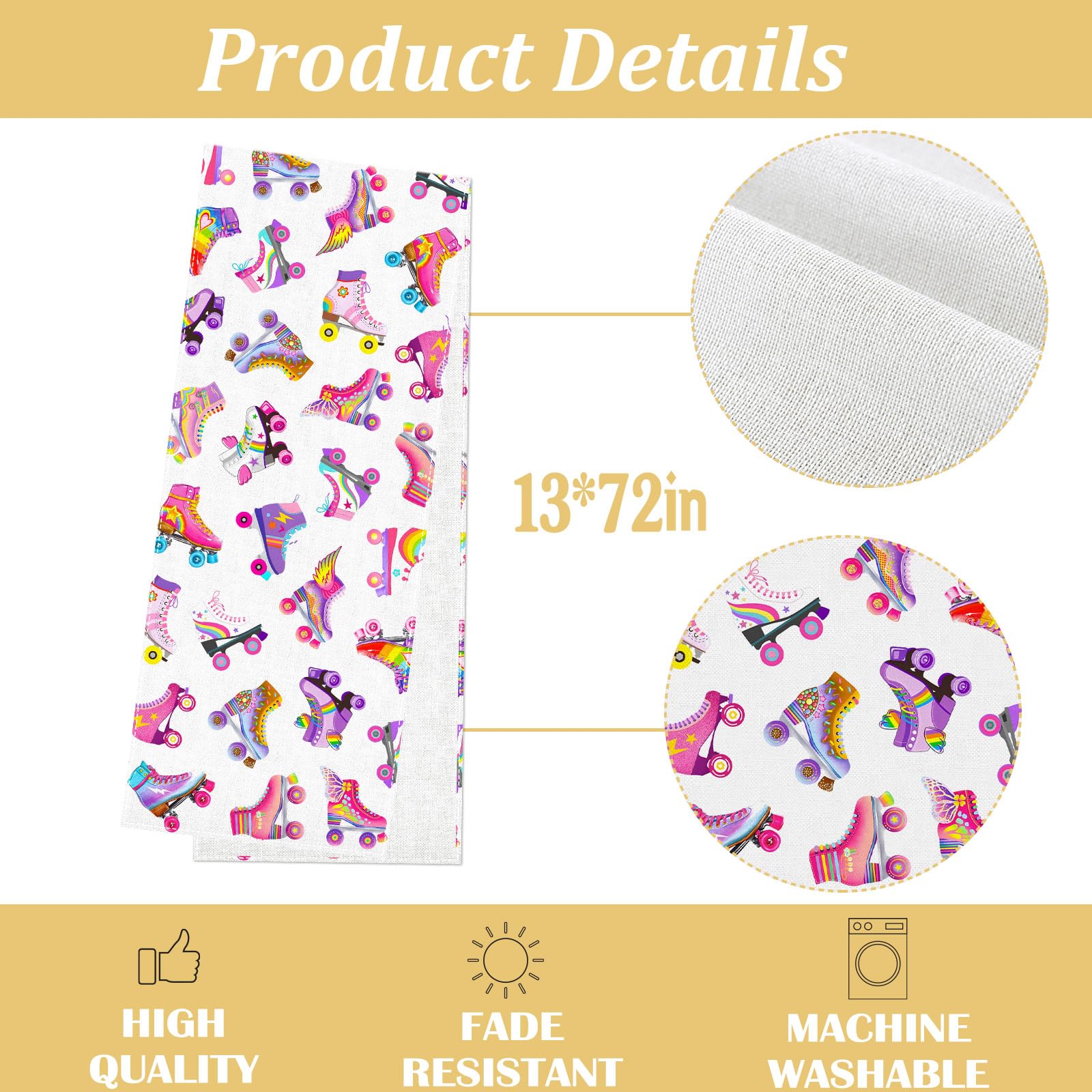polyester table runner with linen-like finish by Heyfary