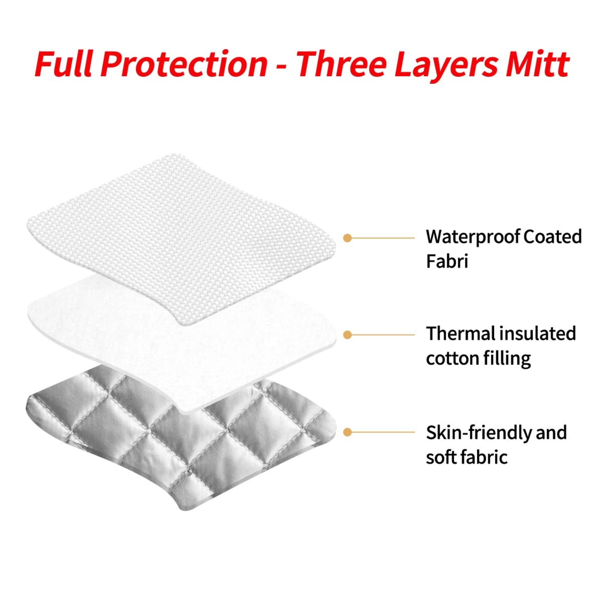 Heat resistant up to 400 degrees label on pot holders