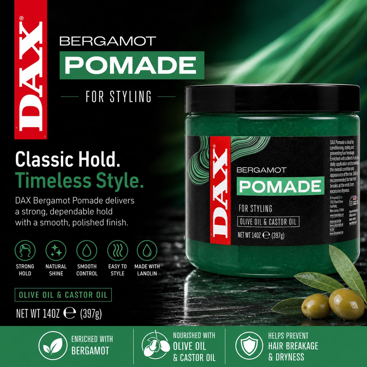 Pomade by DAX for hair styling 14 Oz